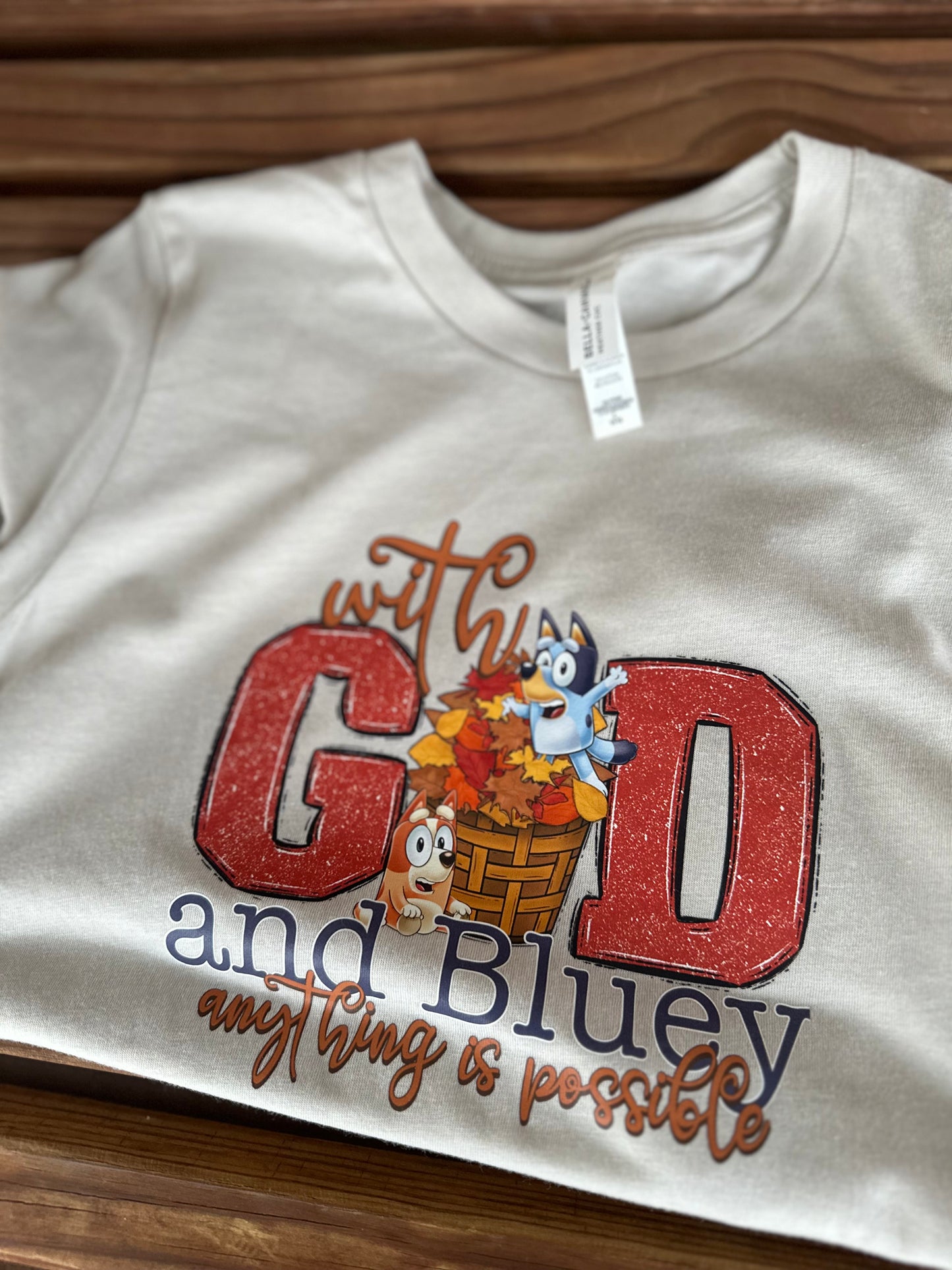 God & bluey youth tee