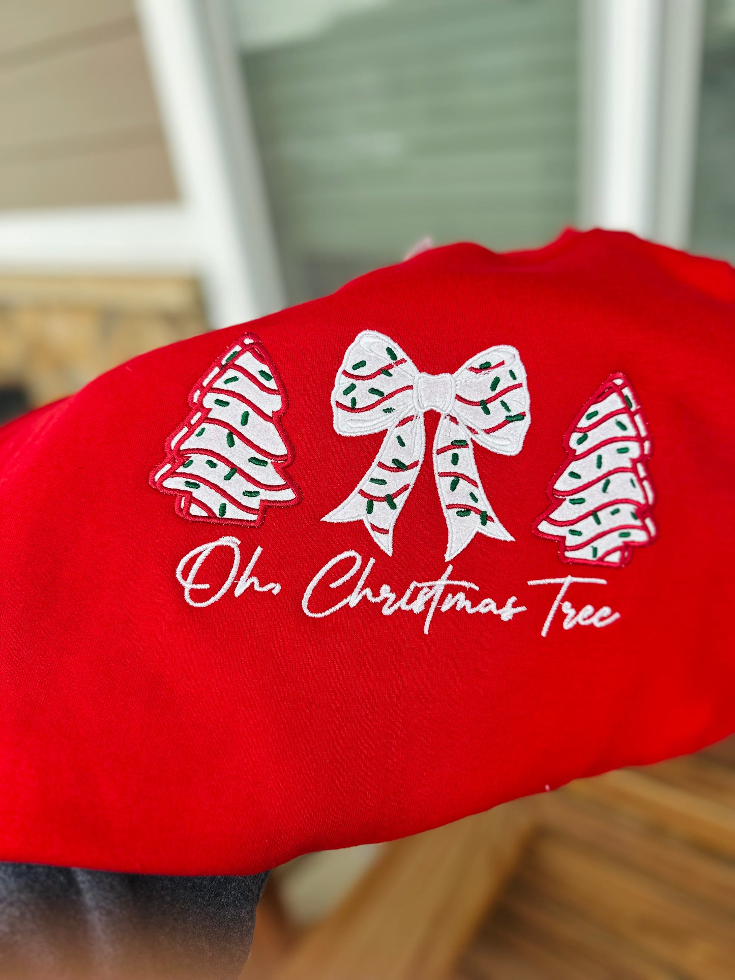 Oh Christmas tree embroidered sweatshirt