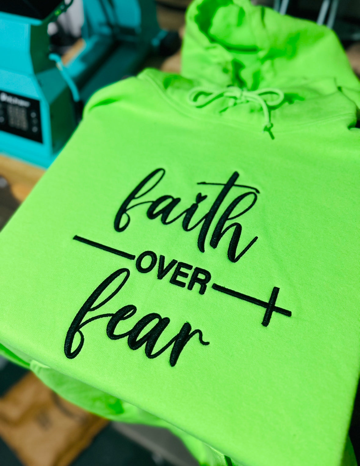 Faith over fear | Embroidery