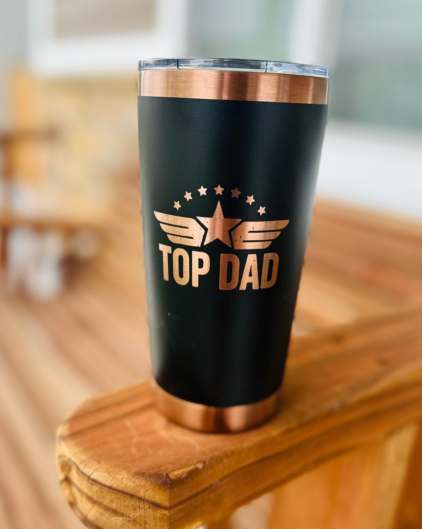 Dad 20 oz engraved cup w/lid and straw