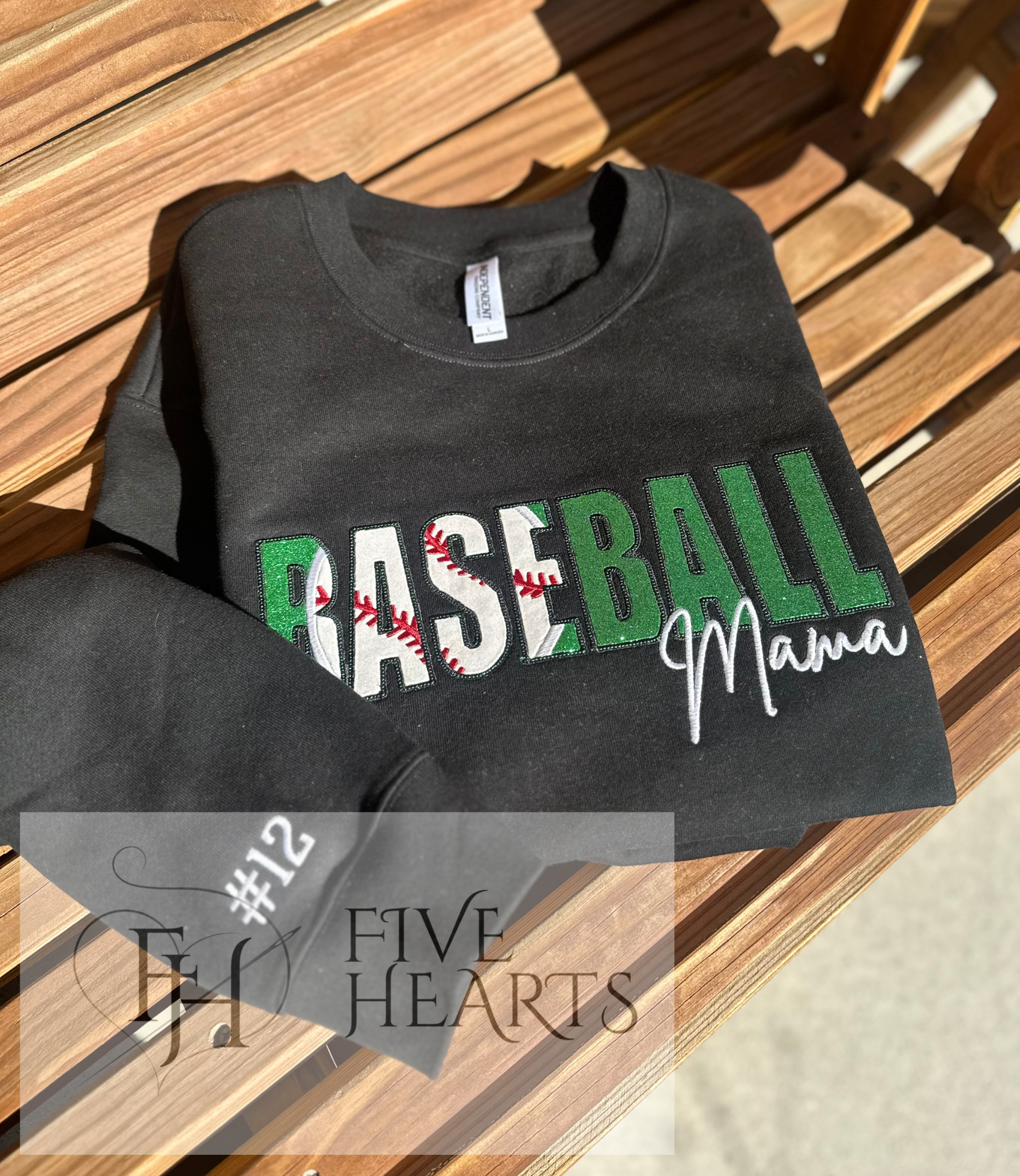 Baseball Mama | Glitter Applique Embroidery | Custom