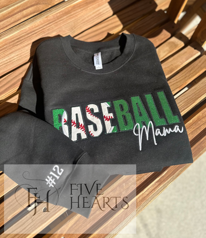 Baseball Mama | Glitter Applique Embroidery | Custom