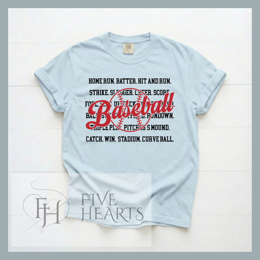 Baseball Word Art Shirt | Baseball Game Day Apparel