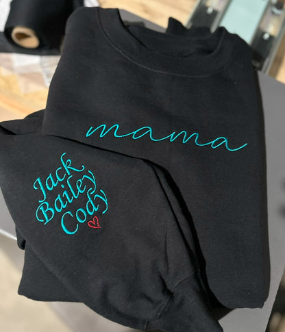 Thin line name font + sleeve | Embroidery | Custom