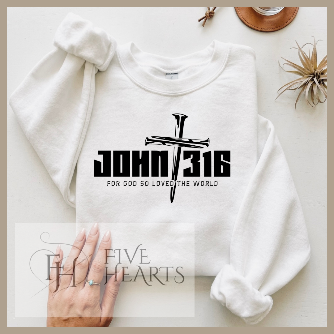 John 3:16 | Christian Shirt | Faith Based Bible Verse Apparel