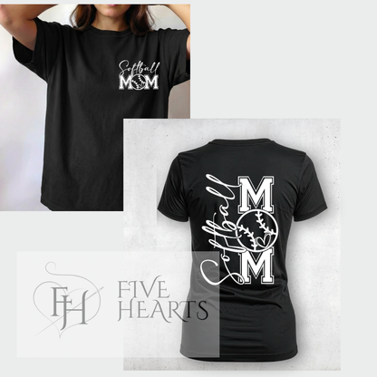 Softball Mom Front + Back Shirt | Game Day Softball Mom Tee