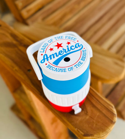 R|W|B America 12 oz Can Cooler