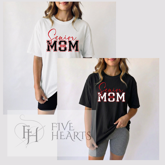 2026 Senior Mom Shirt | Full Front Only | Red, Black White