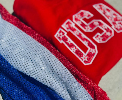 USA | Embroidery | Glitter appliqué