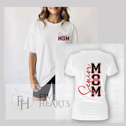 2026 Senior Mom Shirt | Pocket + Back | Red, Black White