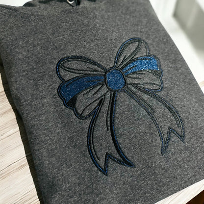 Thin Line Bow | Glitter Applique Embroidery