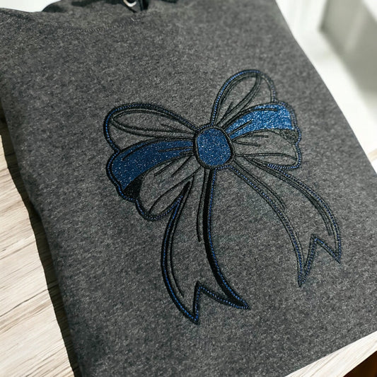 Thin Line Bow | Glitter Applique Embroidery