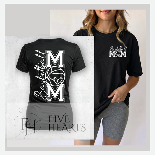 Basketball Mom Fron + Back Shirt | Basketball Mom Graphic Tee