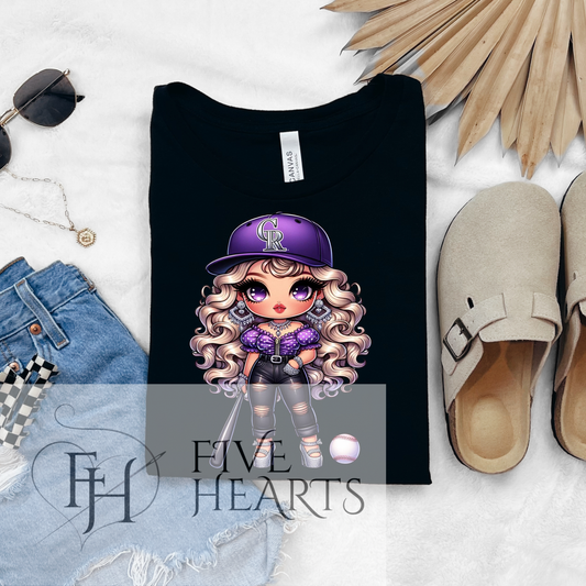 Colorado Baseball | Baseball Girl | Graphic Tee | DTF Printed