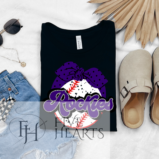 Colorado Baseball | Ball & Bow | Graphic Tee | DTF Printed