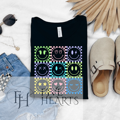Neon Smiley | Graphic Tee | DTF Printed