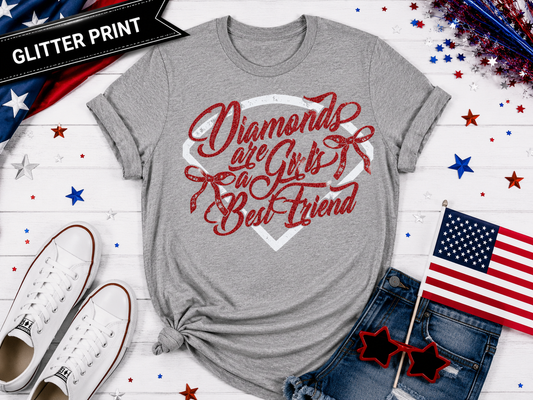 Diamonds are a girls best friend| Glitter Print| Print on Hand