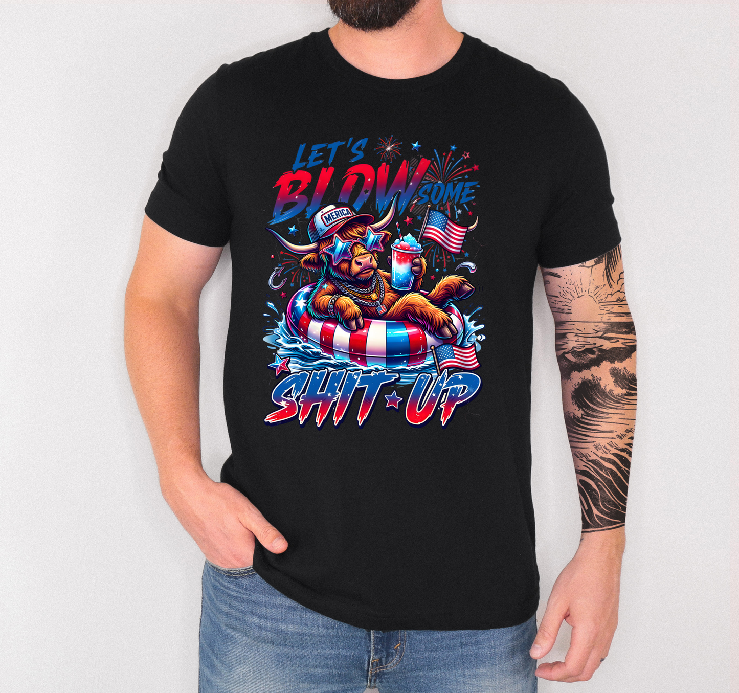 Fourth of July Highland Cow | Printed