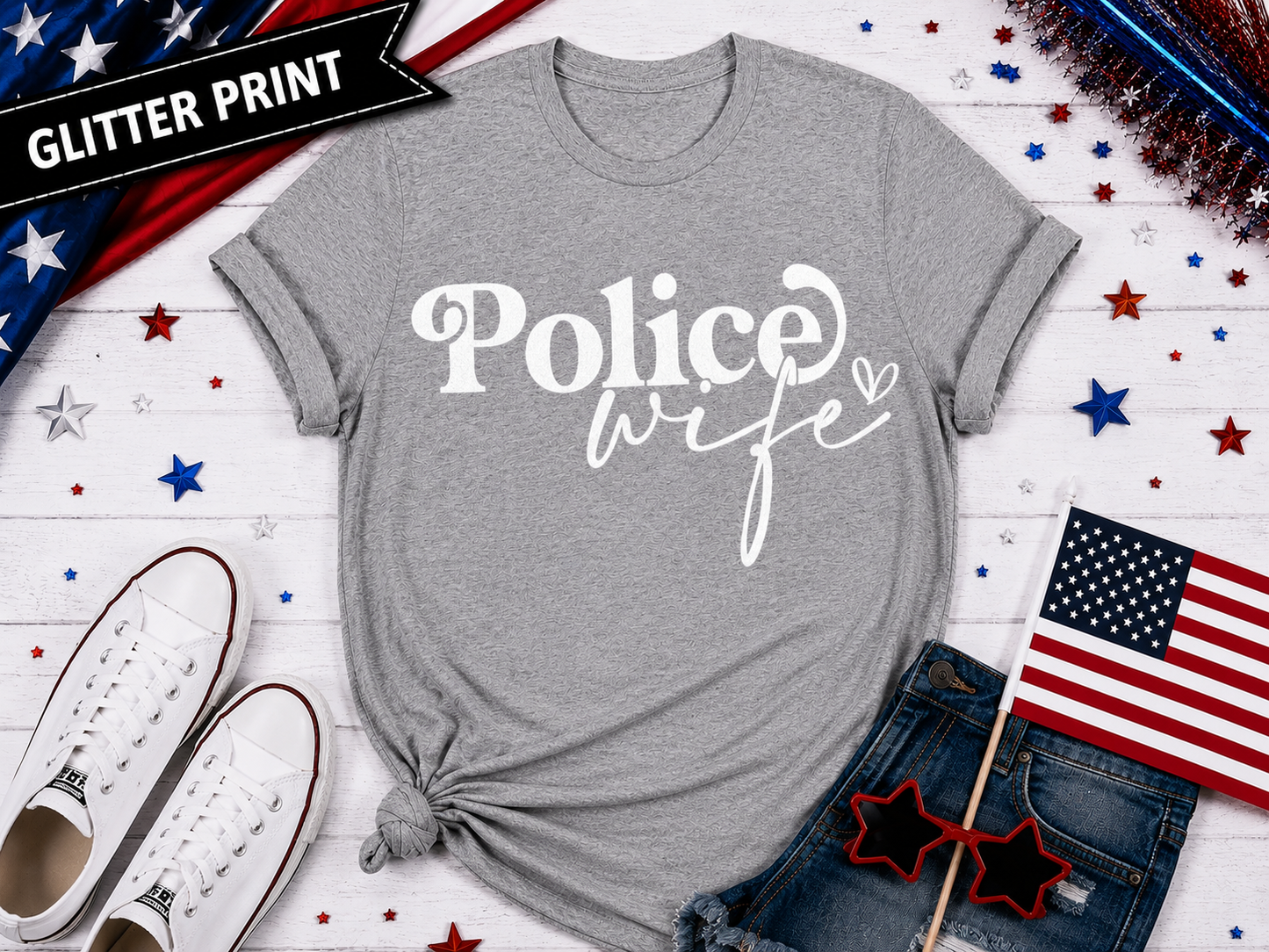 Police Wife | Glitter Print | Print on Hand