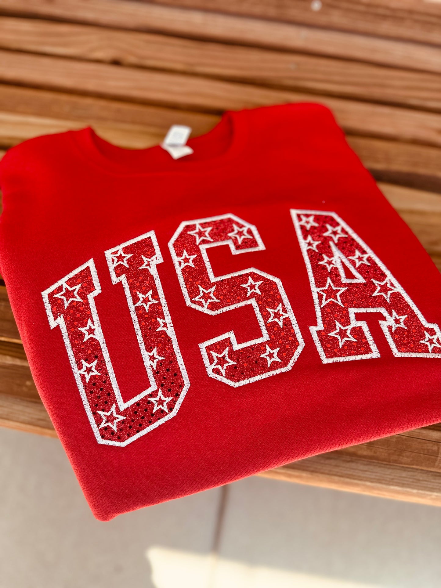 USA | Embroidery | Glitter appliqué