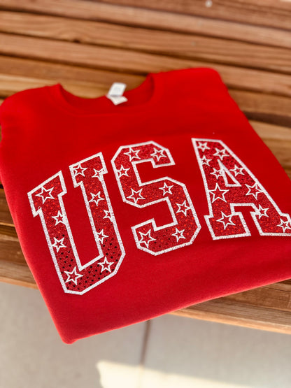 USA | Embroidery | Glitter appliqué
