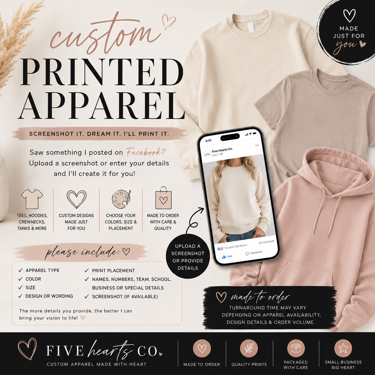 Custom Printed Apparel | Screenshot or Design Request