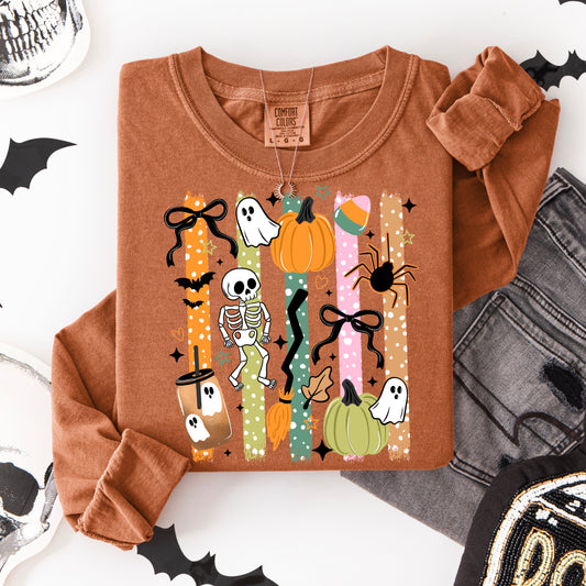 Halloween Icons Striped Collage | Halloween | Printed